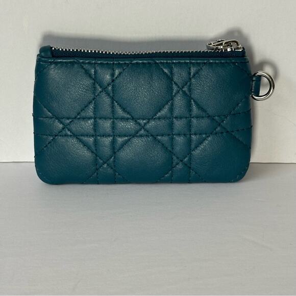 Dior Cannage Caro Multifunction Pouch w/ Wallet Teal Cell phone Pouch Wallet - Picture 4 of 10